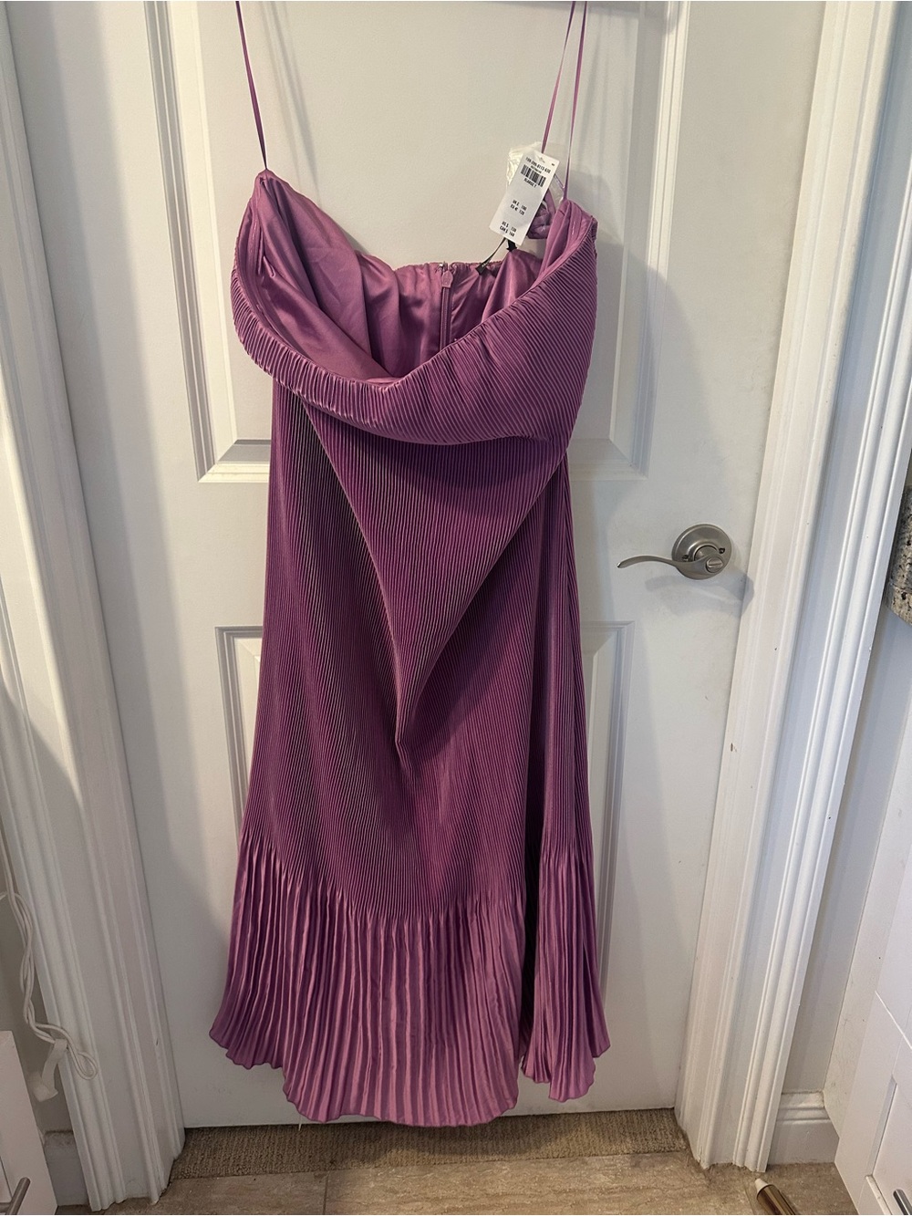 Abercrombie & Fitch Pleated Midi Slip Dress in Dusty Mauve